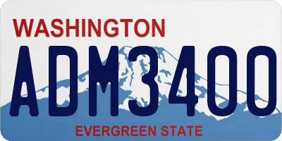 WA license plate ADM3400