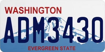 WA license plate ADM3430