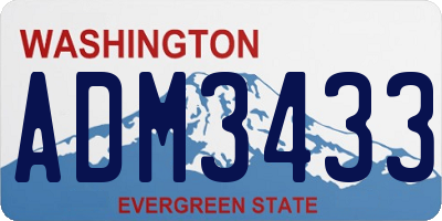 WA license plate ADM3433