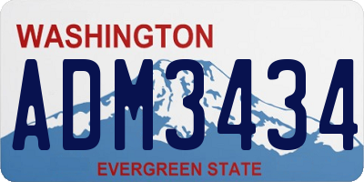 WA license plate ADM3434