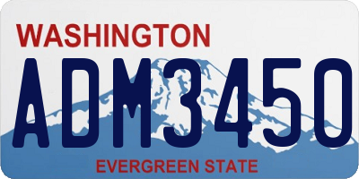 WA license plate ADM3450