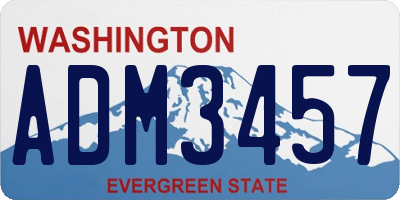 WA license plate ADM3457