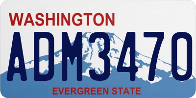 WA license plate ADM3470
