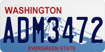 WA license plate ADM3472