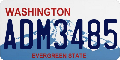 WA license plate ADM3485