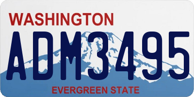 WA license plate ADM3495