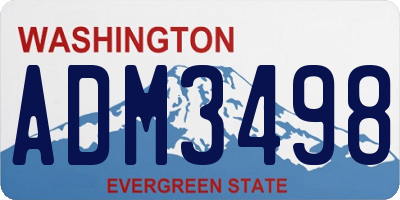 WA license plate ADM3498