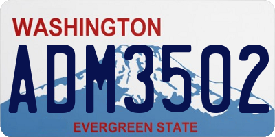 WA license plate ADM3502