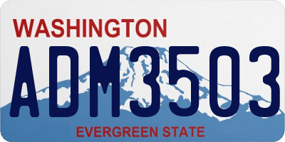 WA license plate ADM3503