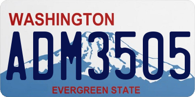 WA license plate ADM3505