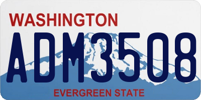 WA license plate ADM3508