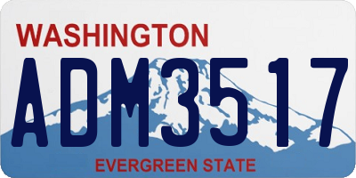 WA license plate ADM3517