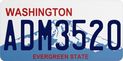 WA license plate ADM3520