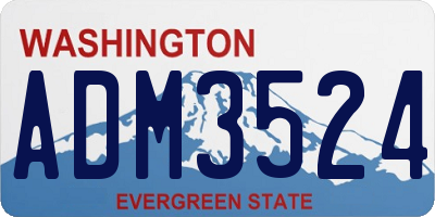 WA license plate ADM3524