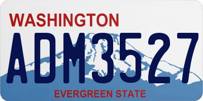 WA license plate ADM3527