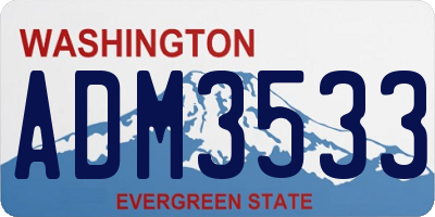 WA license plate ADM3533