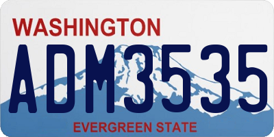WA license plate ADM3535