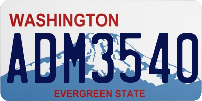 WA license plate ADM3540