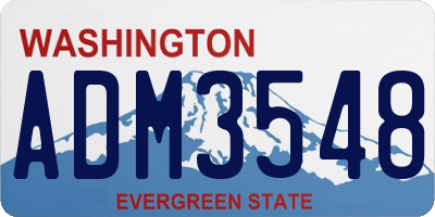 WA license plate ADM3548