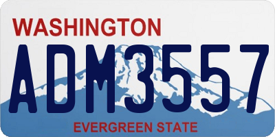 WA license plate ADM3557