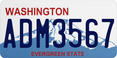 WA license plate ADM3567