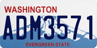 WA license plate ADM3571