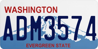 WA license plate ADM3574