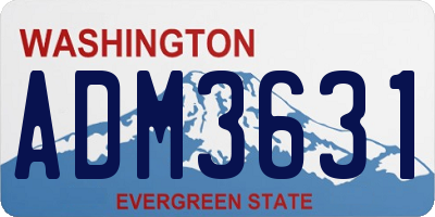 WA license plate ADM3631