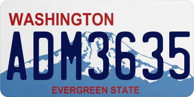 WA license plate ADM3635