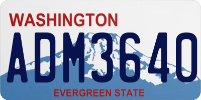 WA license plate ADM3640