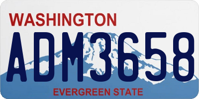 WA license plate ADM3658