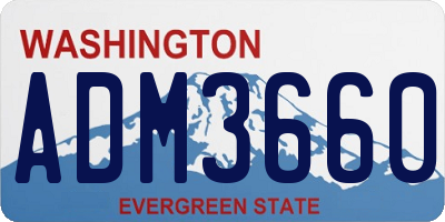 WA license plate ADM3660