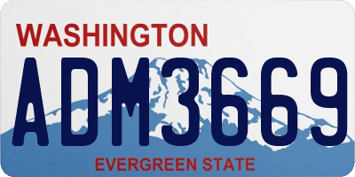 WA license plate ADM3669