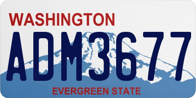 WA license plate ADM3677