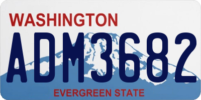 WA license plate ADM3682