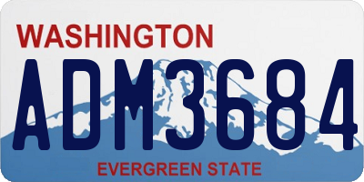 WA license plate ADM3684