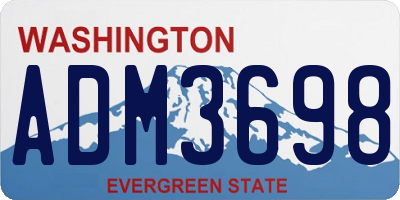 WA license plate ADM3698