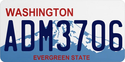 WA license plate ADM3706