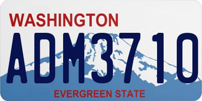 WA license plate ADM3710
