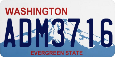 WA license plate ADM3716