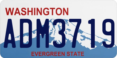 WA license plate ADM3719