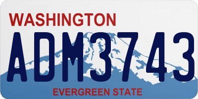WA license plate ADM3743