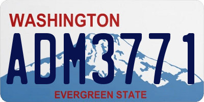 WA license plate ADM3771