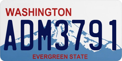 WA license plate ADM3791