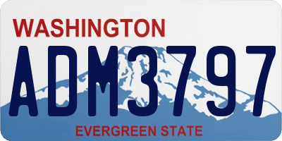 WA license plate ADM3797