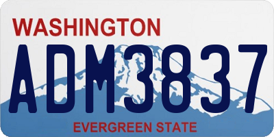 WA license plate ADM3837