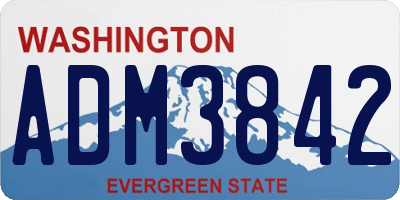 WA license plate ADM3842