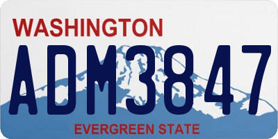 WA license plate ADM3847
