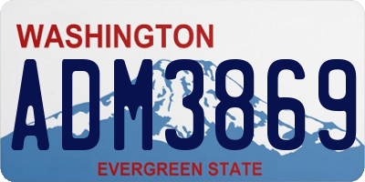 WA license plate ADM3869