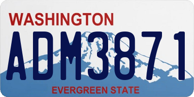 WA license plate ADM3871